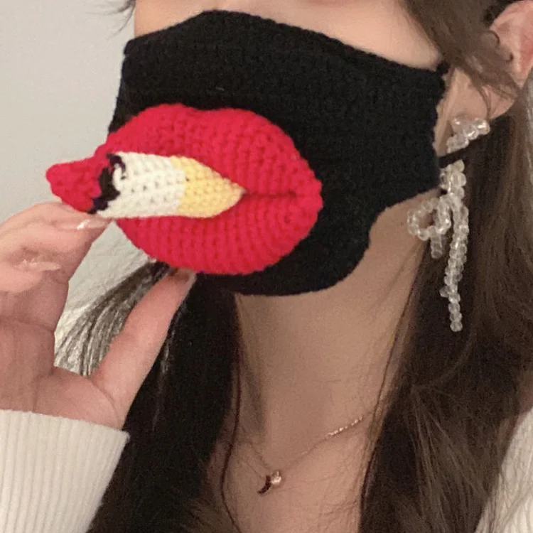 Sausage Mouth Hand Knitted Mask