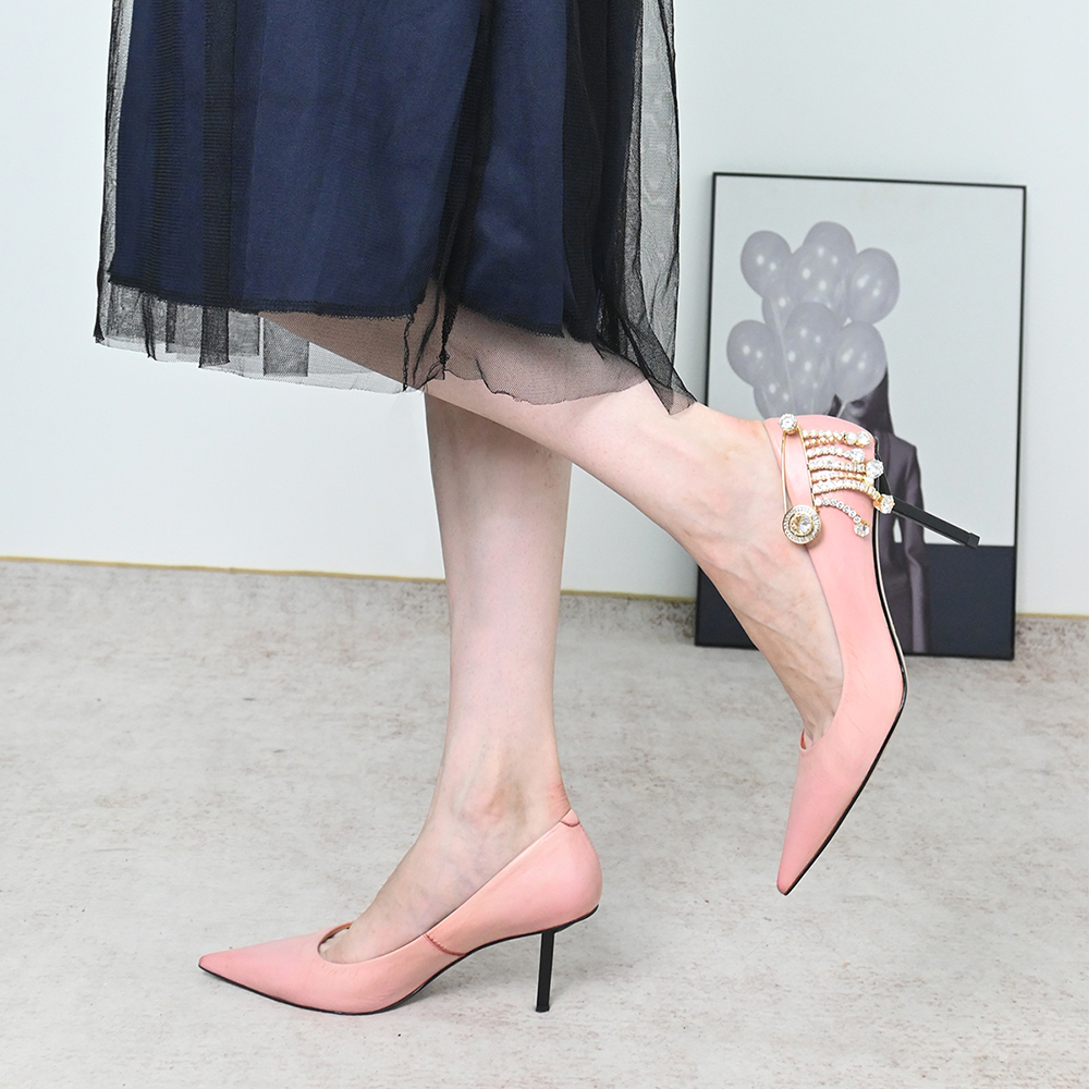 Pink Pointy Toe Heels Wedding Pumps