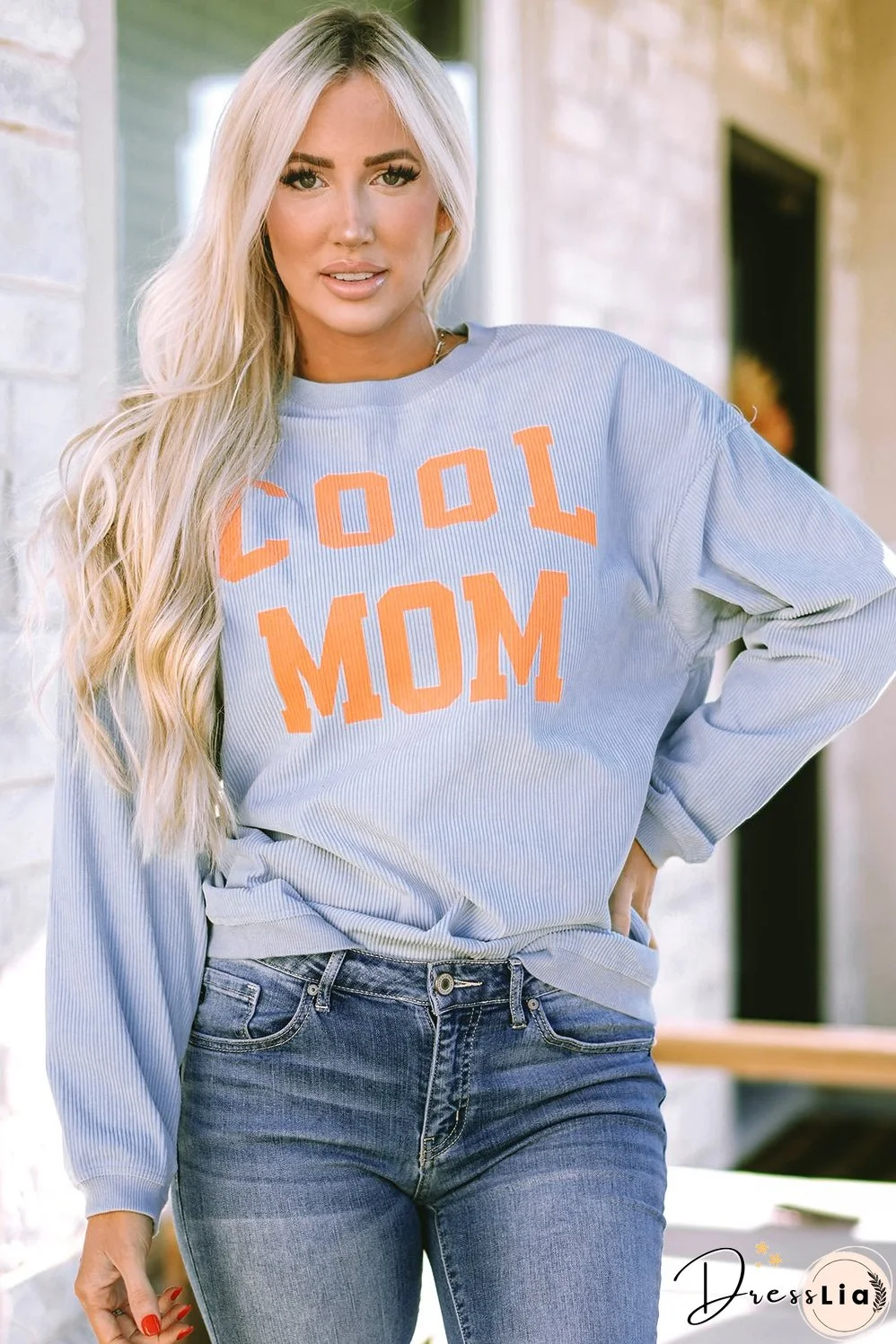 Graphic Print Cording Sweatshirt