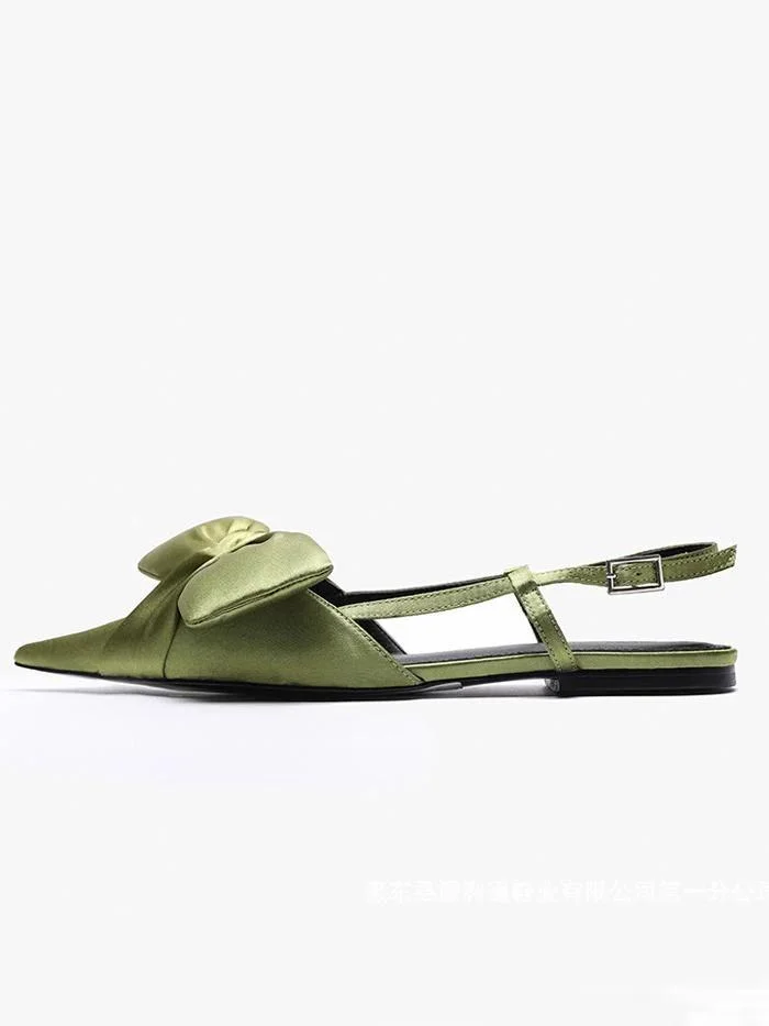 Fashion women's flat shoes with bow sandals