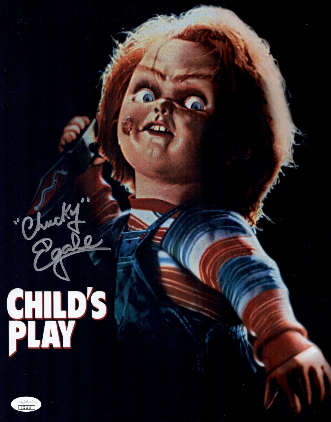 ED GALE Chucky Signed 11x14 Photo Poster painting Child's Play In Person Autograph JSA COA Cert