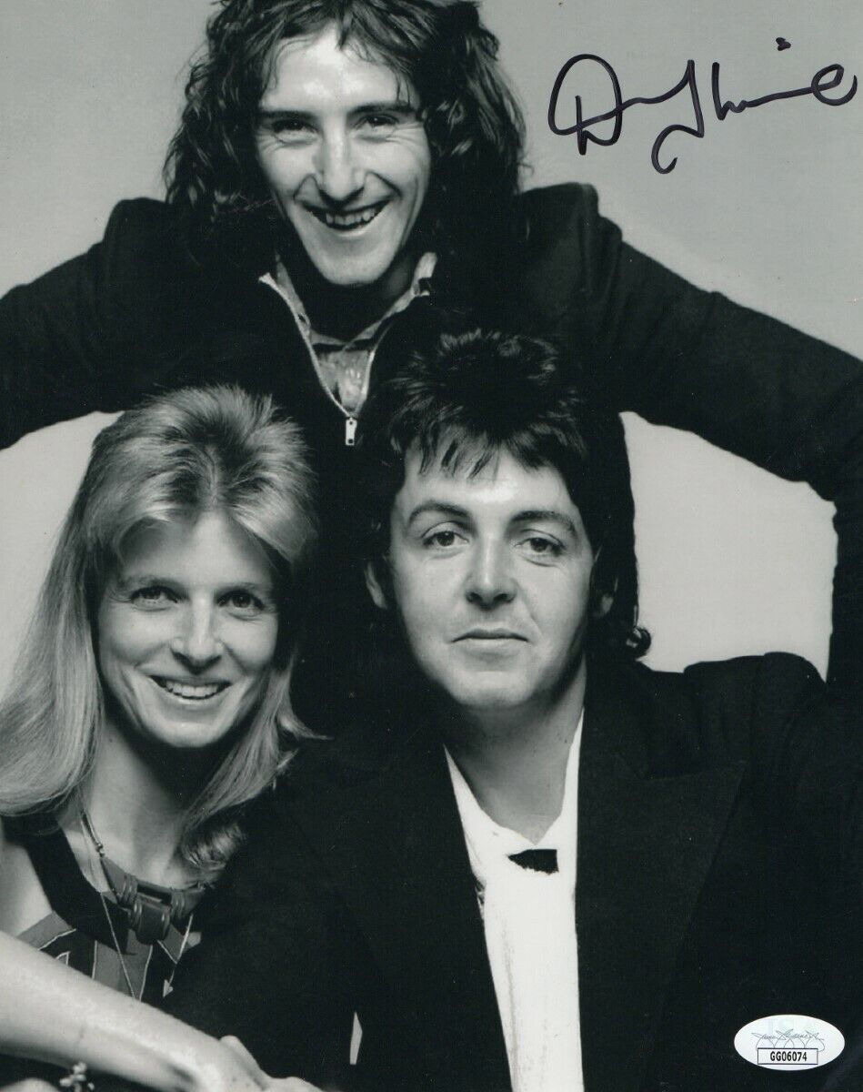 Denny Laine Signed Autographed 8X10 Photo Poster painting Wings Group Photo Poster painting JSA GG06074