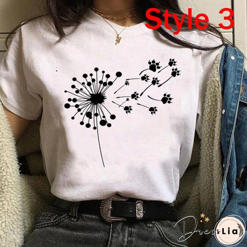 Women Clothes Lady Tees Graphic Printing Love Heart Sweet Valentine Cute Fashion Tops Female T Shirt Womens T-Shirt