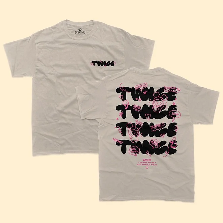TWICE 5th World Tour READY TO BE Lovelys Doodle T-shirt