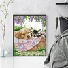 (Counted/Stamped)Sleeping Cat And Dog-14CT Cross Stitch 28*33cm/11.02*12.99in