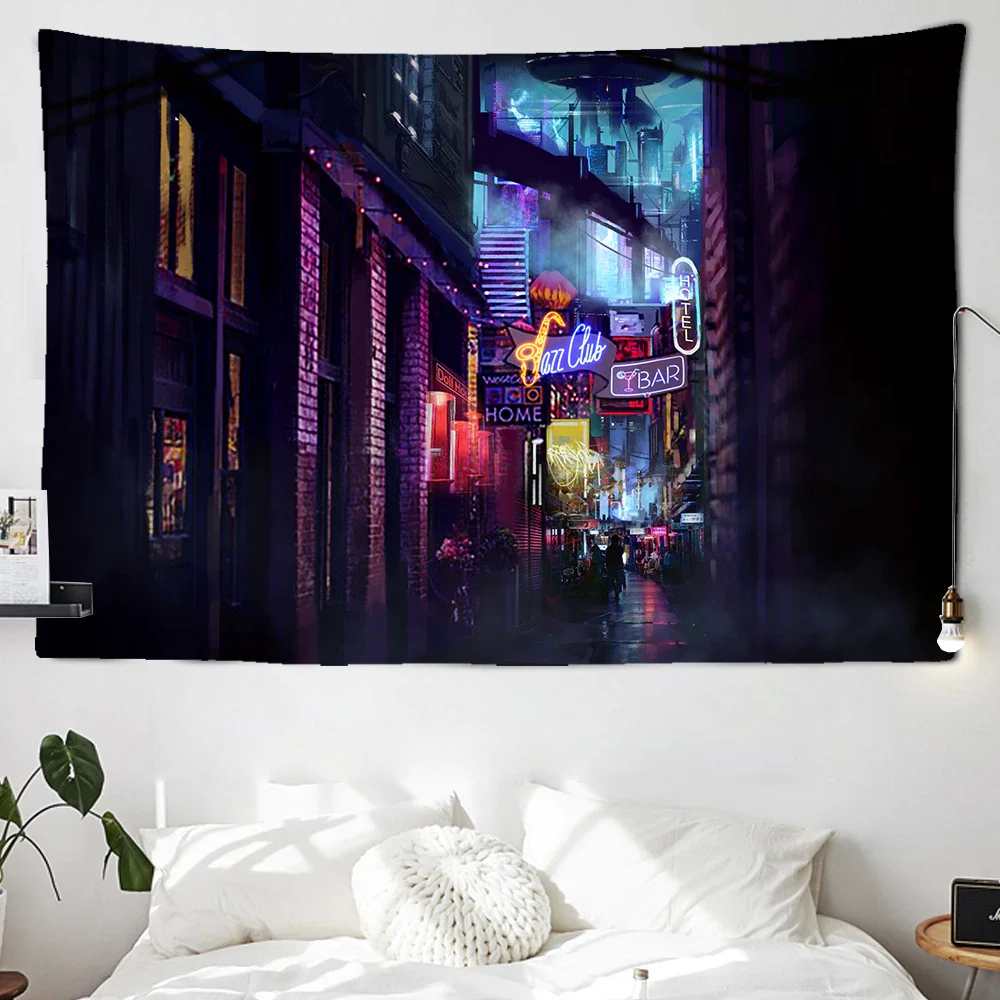 Nigikala Future Steam City Tapestry Art Home Psychedelic Galaxy Hanging Wall Tapestry Hippie Retro Home Decor