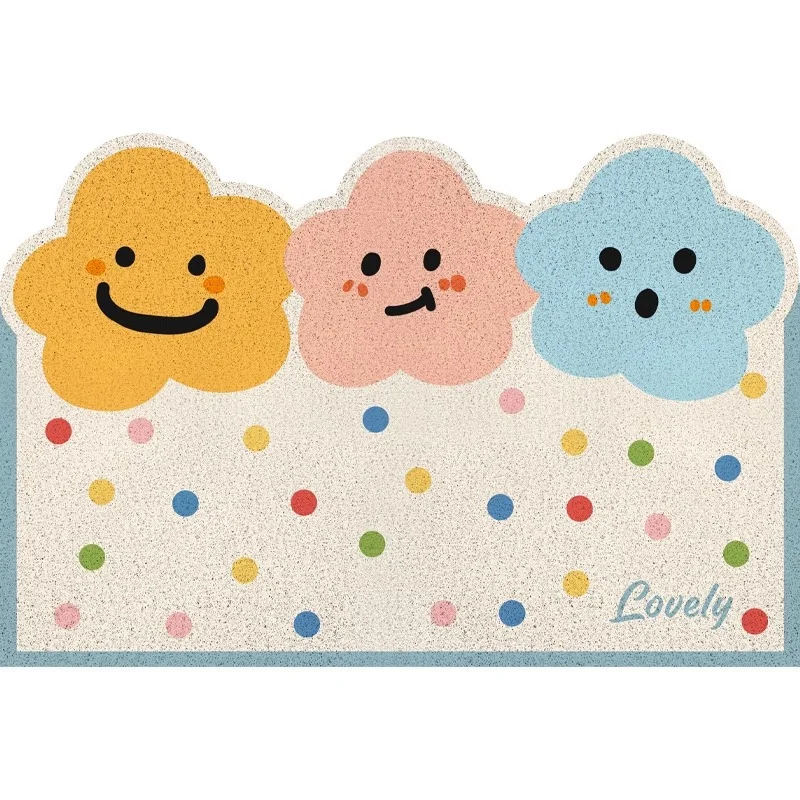 Athvotar Athvotar Silk Circle Porch Door Floor Mat Dust Removal Resistant Dirty Foot Mat Anti-Slip Carpet Household Door Mat