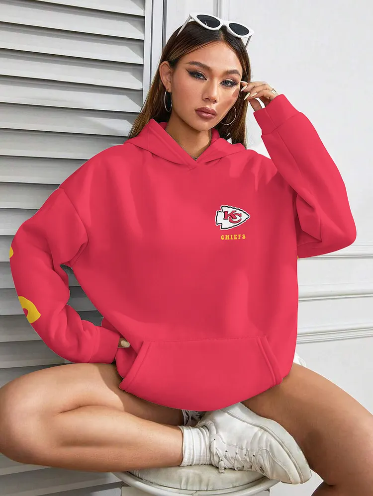 Kansas City Chiefs  Printed Hooded Pocket Pullover Hoodie