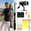 Sea Fishing Rod Set Telescopic Fishing Rod Pole with Reel Hook Soft Tube Float