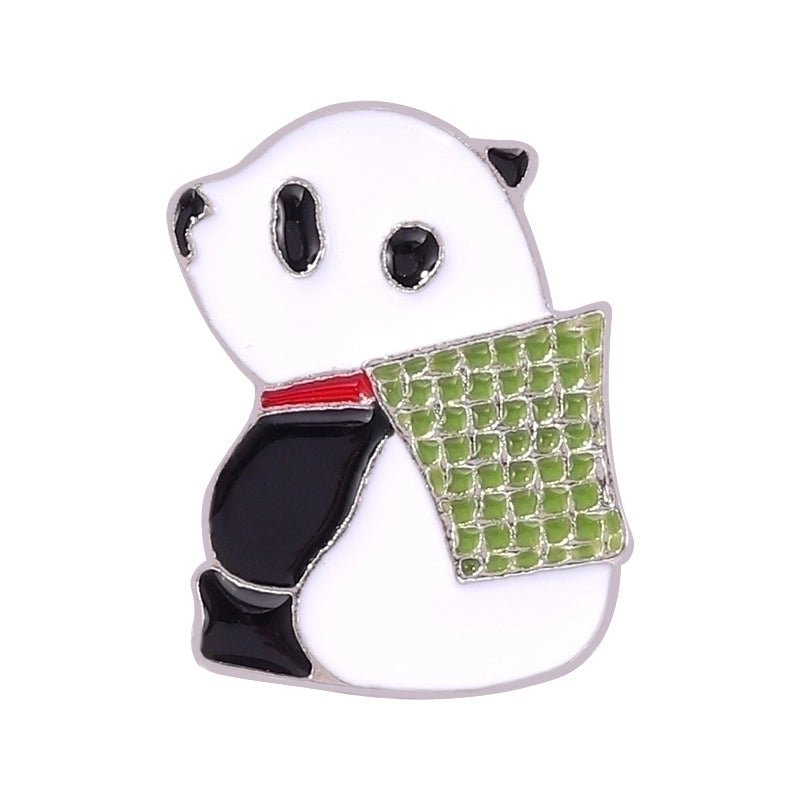 Chinoiserie Pin Panda Alloy Plating Unisex Brooches