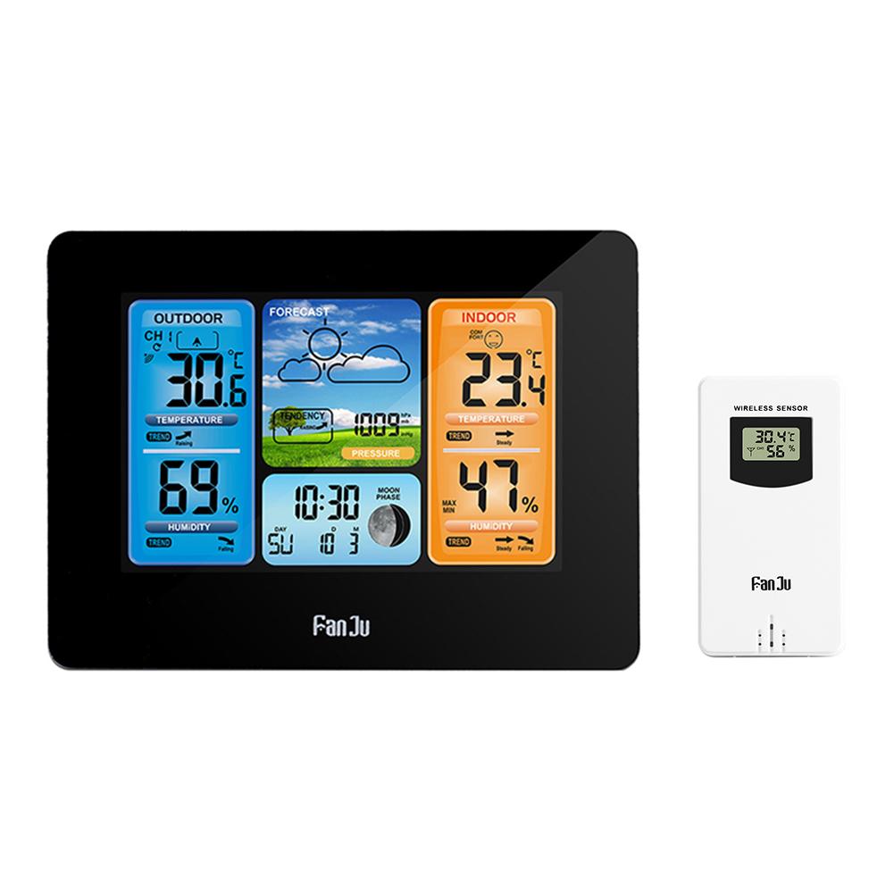 

Weather Station Barometer Thermometer Hygrometer Wireless Sensor (Black), 501 Original