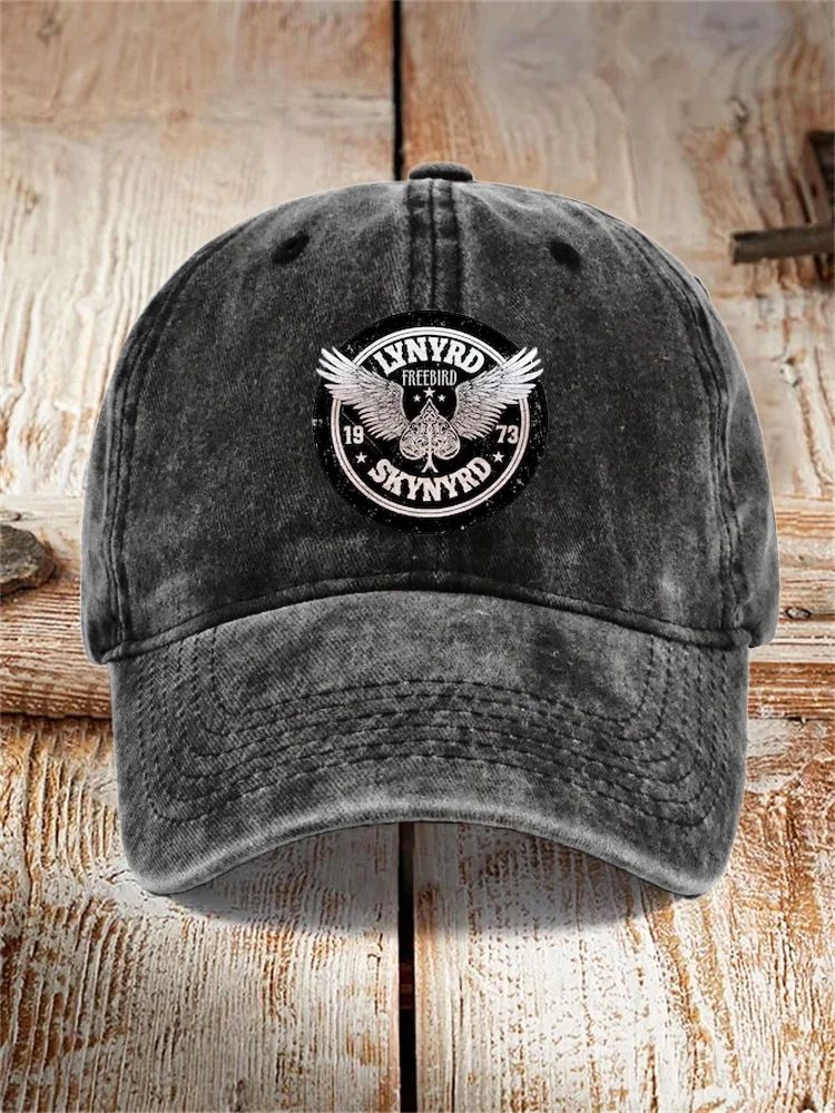Southern Rock Eagle Print Washed Hat