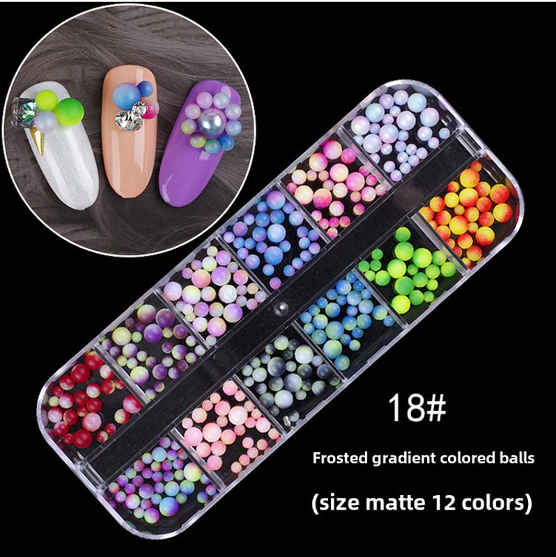Nail Jewelry Rhinestone Flat Bottom Drill Hollow Nail Stick Drill Sequins Colored Diamond Flat Bottom Pearl Shell Japanese Series