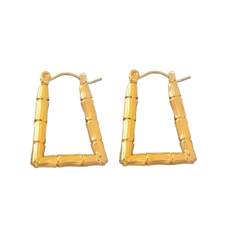 1 Pair Minimalist Solid Color 304 Stainless Steel Earrings