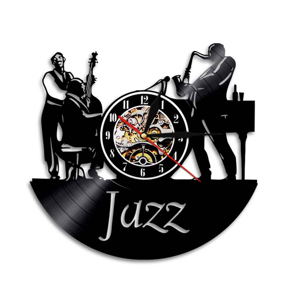 

Jazz Violoncello Music Band - Vinyl Record Wall Clock - Without LED, 501 Original