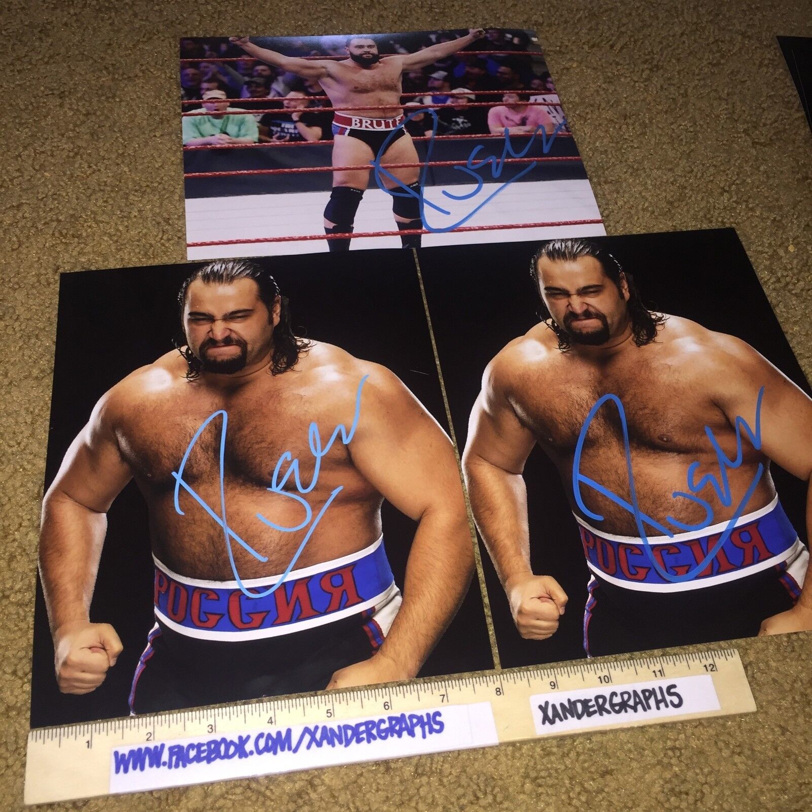 Lot of (3) RUSEV SIGNED AUTOGRAPHED WWE 8X10 Photo Poster paintingGRAPH WRESTLING-EXACT PROOF