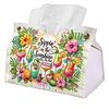(24cm)Diamond Art Tissue Box DIY PU Napkin Cover for Home Decoration(summer drinks)
