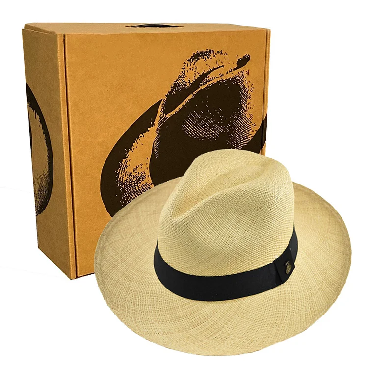 Advanced Original Panama Hat-Natural Toquilla Straw-Handwoven in Ecuador(HatBox Included)