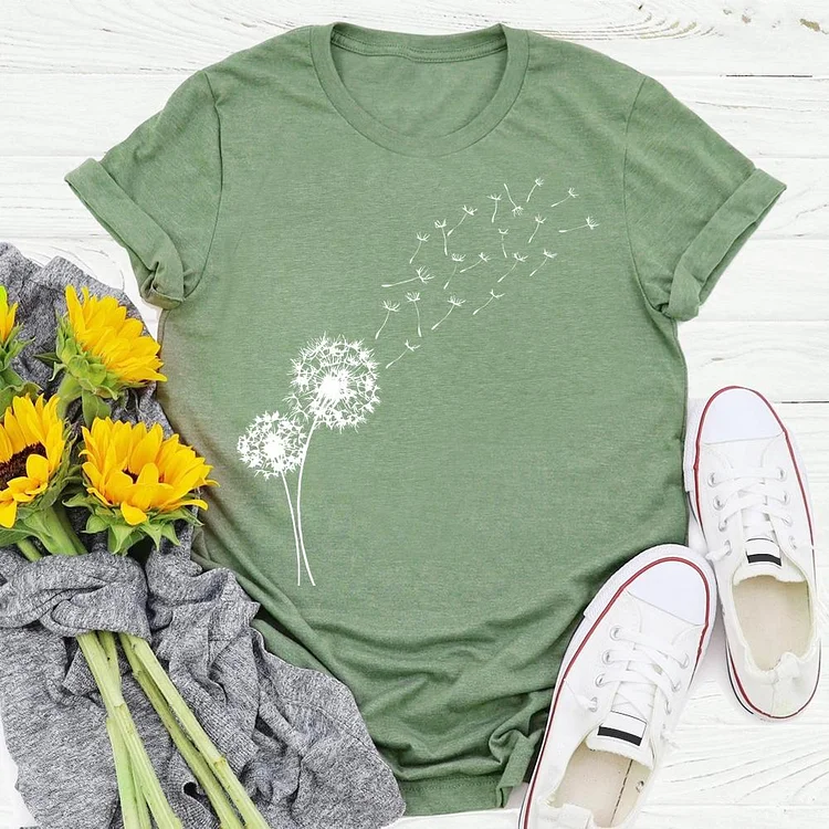 Dandelion flying into the distance  T-Shirt Tee-06666-Annaletters