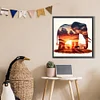 Diamond Painting -DIY Round Partial AB Drill Elephant Silhouette(45x45cm)