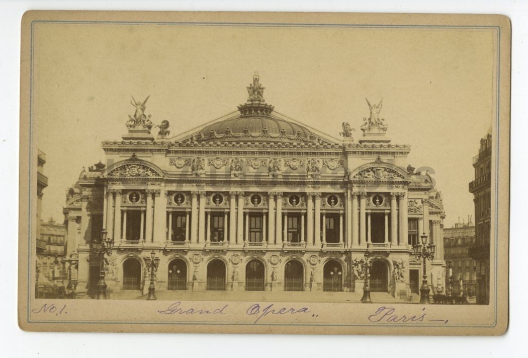 Paris, France - Original 19th Century Cabinet Card Photo Poster painting - Palais Garnier