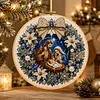 Holy Family Nativity Christmas Wreath 14CT Stamped Cross Stitch 40*40cm/15.75*15.75in tapestrymarket