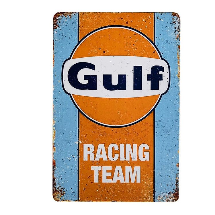 Gulf Racing Team - Vintage Tin Signs/Wooden Signs - 7.9x11.8in & 11.8x15.7in