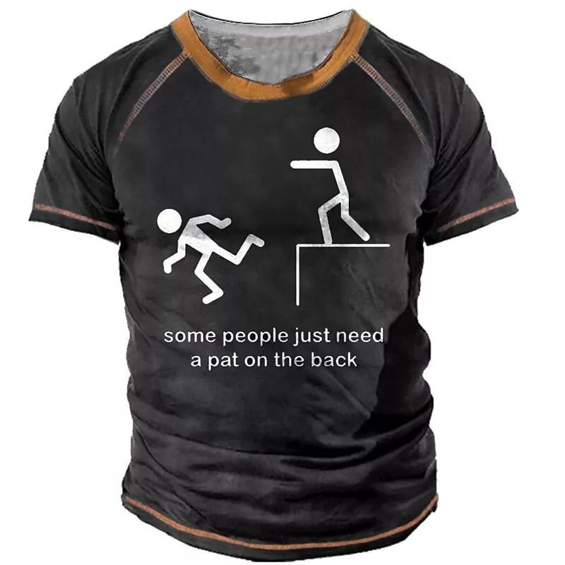 Men's 3D Print Cartoon Graphic Prints Letter Crew Neck Unisex T Shirt