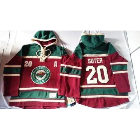 Wild #20 Ryan Suter Red Sawyer Hooded Sweatshirt Stitched NHL Jersey