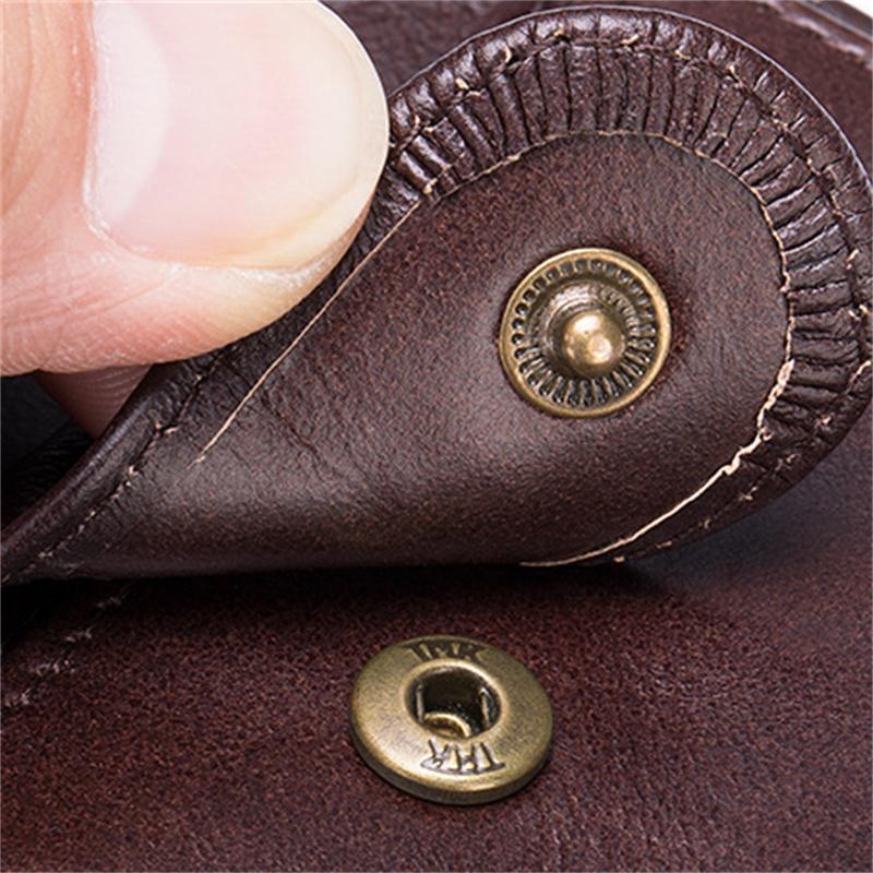 Men's Leather Folding Design Retro RFID Blocking Wallet