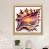 Conch Sunset Glass Bead Partial 11CT DIY Stamped Cross Stitch Kits for Beginners Adults Home Decor Cross Stitch Art and Crafts Kits 14.04x14.04in tapestrymarket