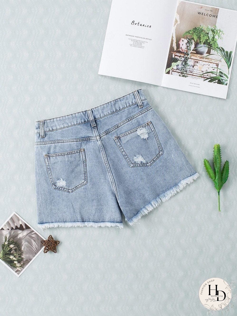 Unique Rhinestone Tassel Denim Shorts