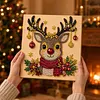 (20x20cm)Reindeer Portrait Pearl Painting Art Kits With Inner Frame Pearl Gem Paintings Picture Arts Craft for Adults Beginners Home Wall Decor