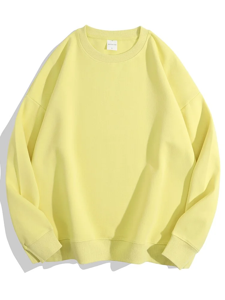 Brownm Oversized Yellow Sweatshirt Women Boyfriend Pink Loose Streetwear Pullover Female 2022 Vintage Sweatshirts Woman Korean