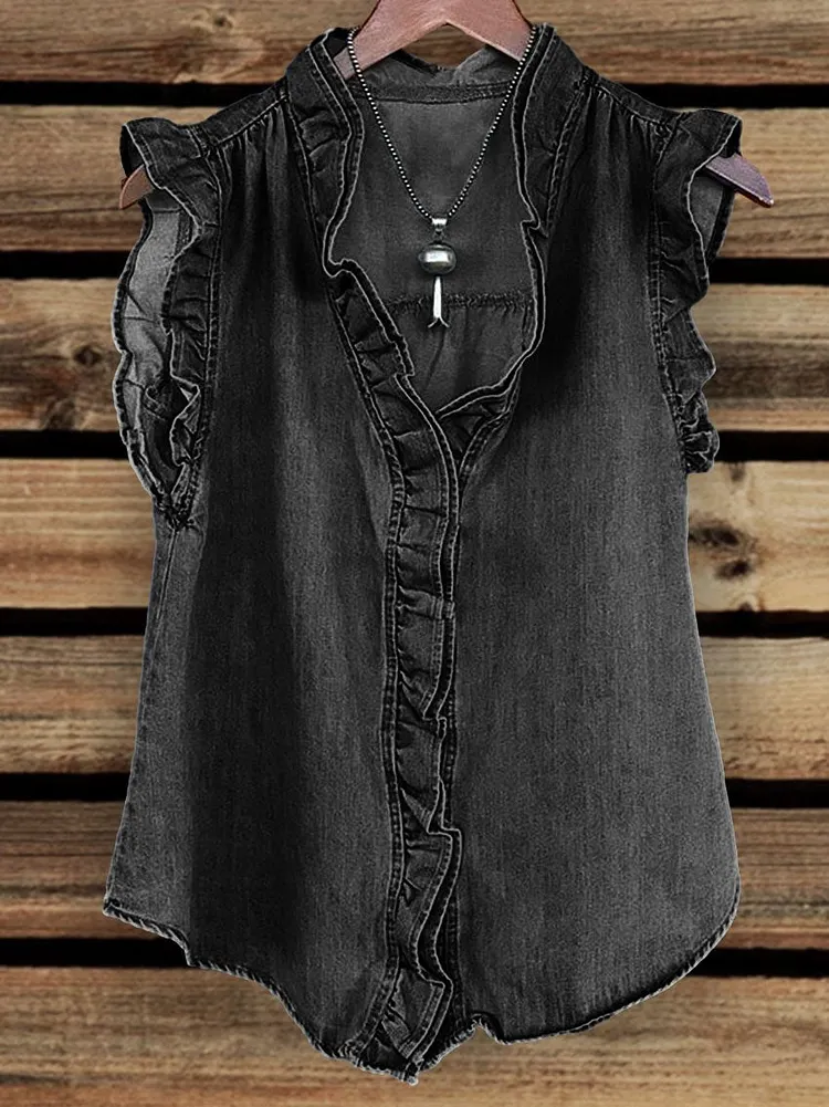 Women's Ruffle Front Tank Top