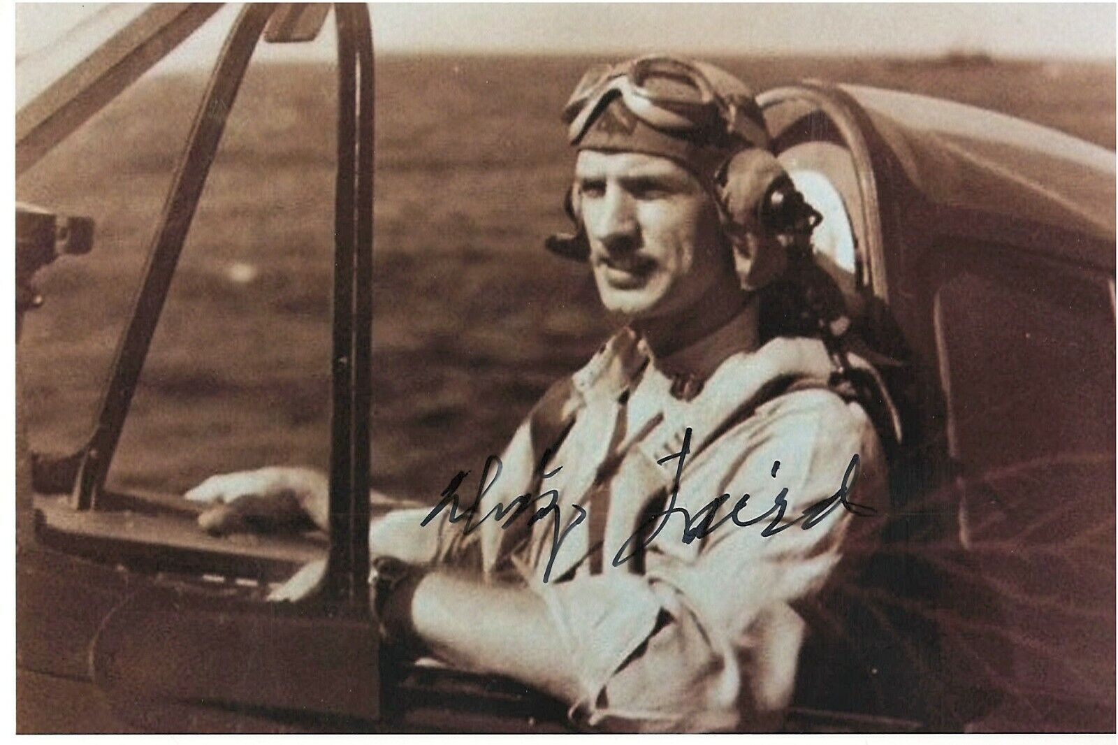 DEANDIZ LAIRD US NAVY ACE SHOT DOWN PLANES IN ETO & PACIFIC RARE SIGNED Photo Poster painting