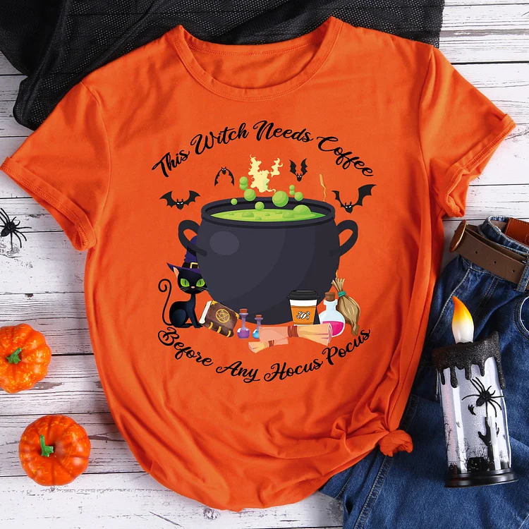 This Witch Needs Coffee Before Any Hocus Pocus T-Shirt-06884