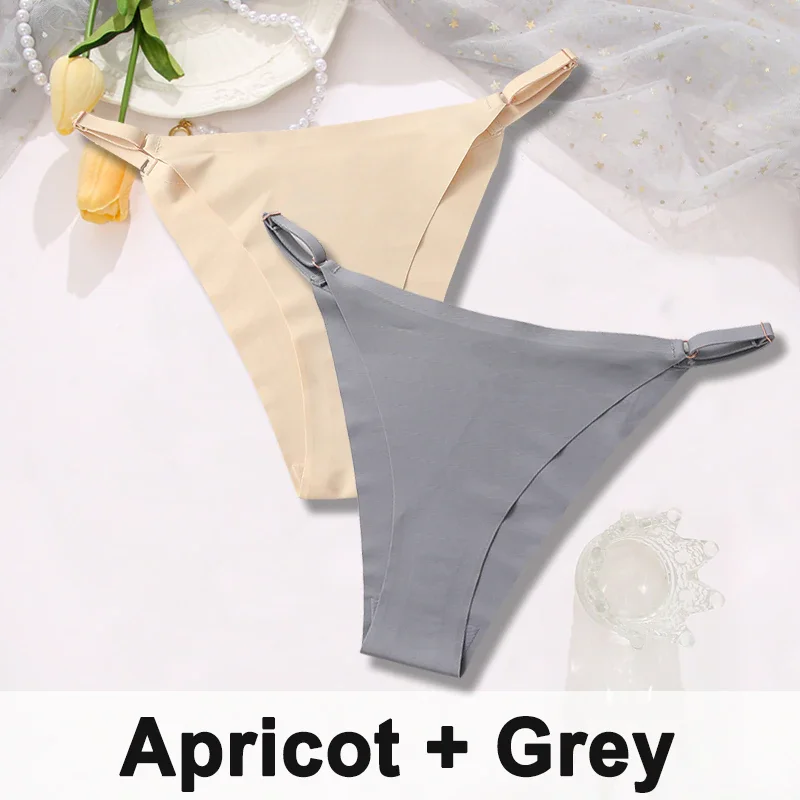 Billionm Women Sexy Ice Silk Panties Seamless Brazilian Panty Adjustable Waist Bikini Underwear Female Low Waist Soft Intimates Lingerie