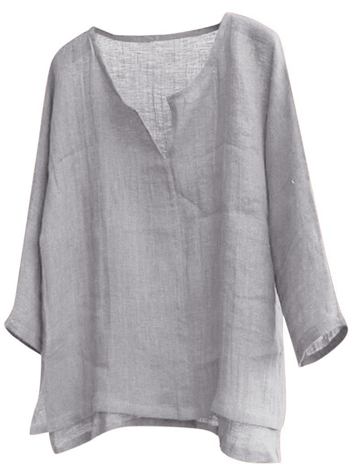 Men's Shirt Linen Shirt Solid Color Plain Collar Light Blue ArmyGreen Black White Orange Street Beach Long Sleeve Clothing Apparel Breathable