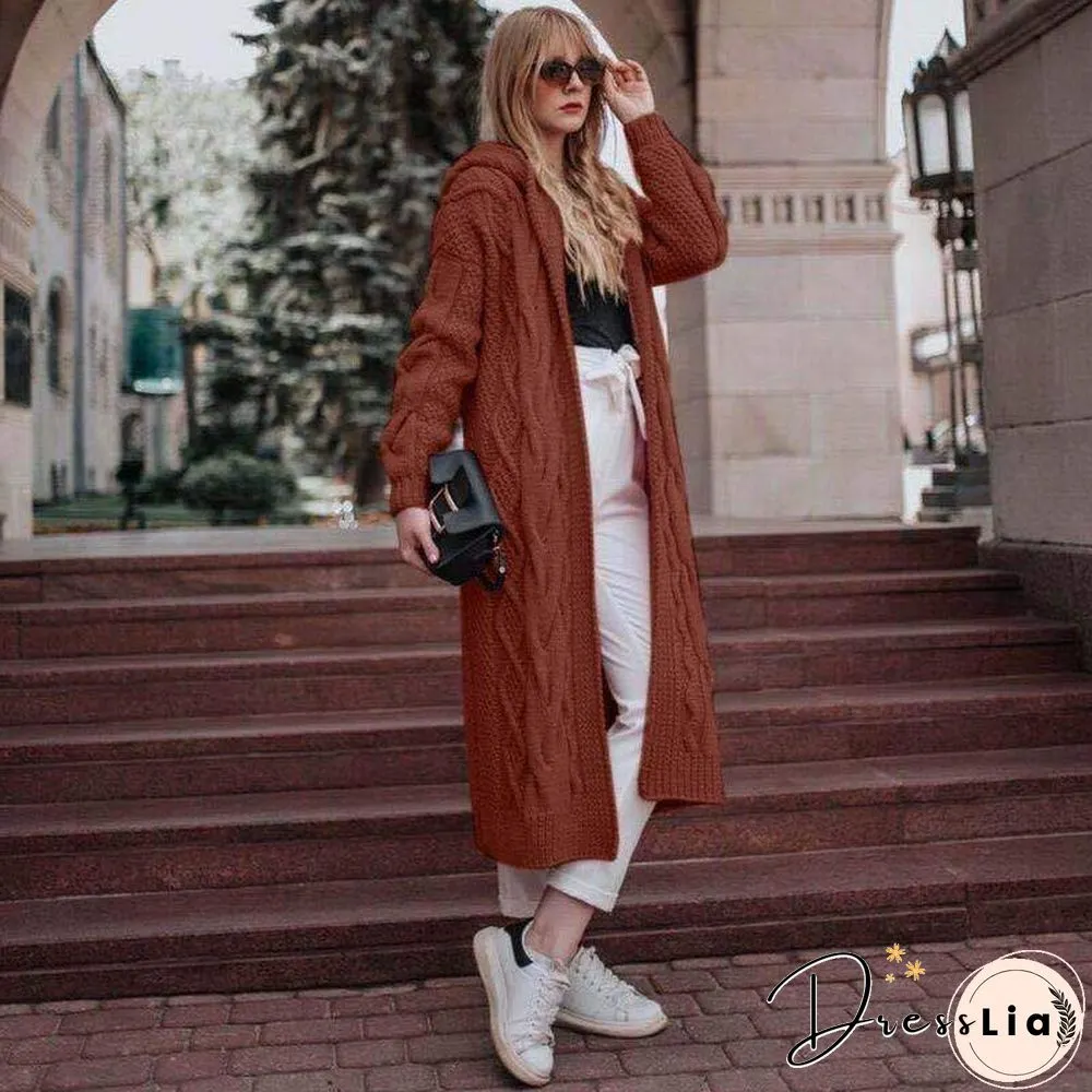Thicken Twist Plain Sweater Cardigan