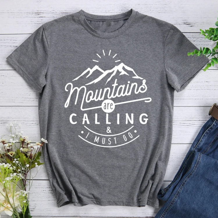 AL™  Mountains are Calling T-shirt Tee -013791-Annaletters