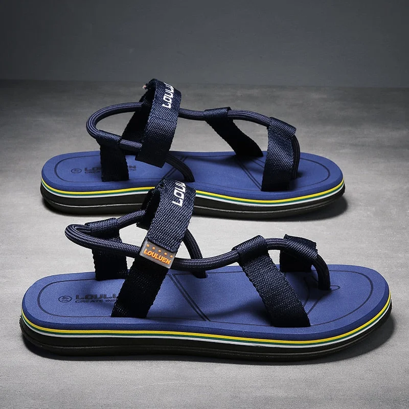 Simple Sandals 2021 Summer Men's Sandals Korean Fashion Men's Slippers Men's Outdoor Open-toed Sandals Beach Shoes Size 38-45