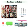 4Pcs Special Shape Flower Bass 5D DIY Diamond Painting Bookmark for Book Lovers