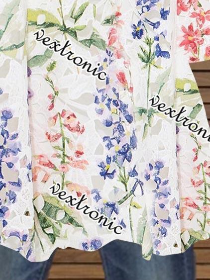 Women Half Sleeve V-neck Floral Printed Top