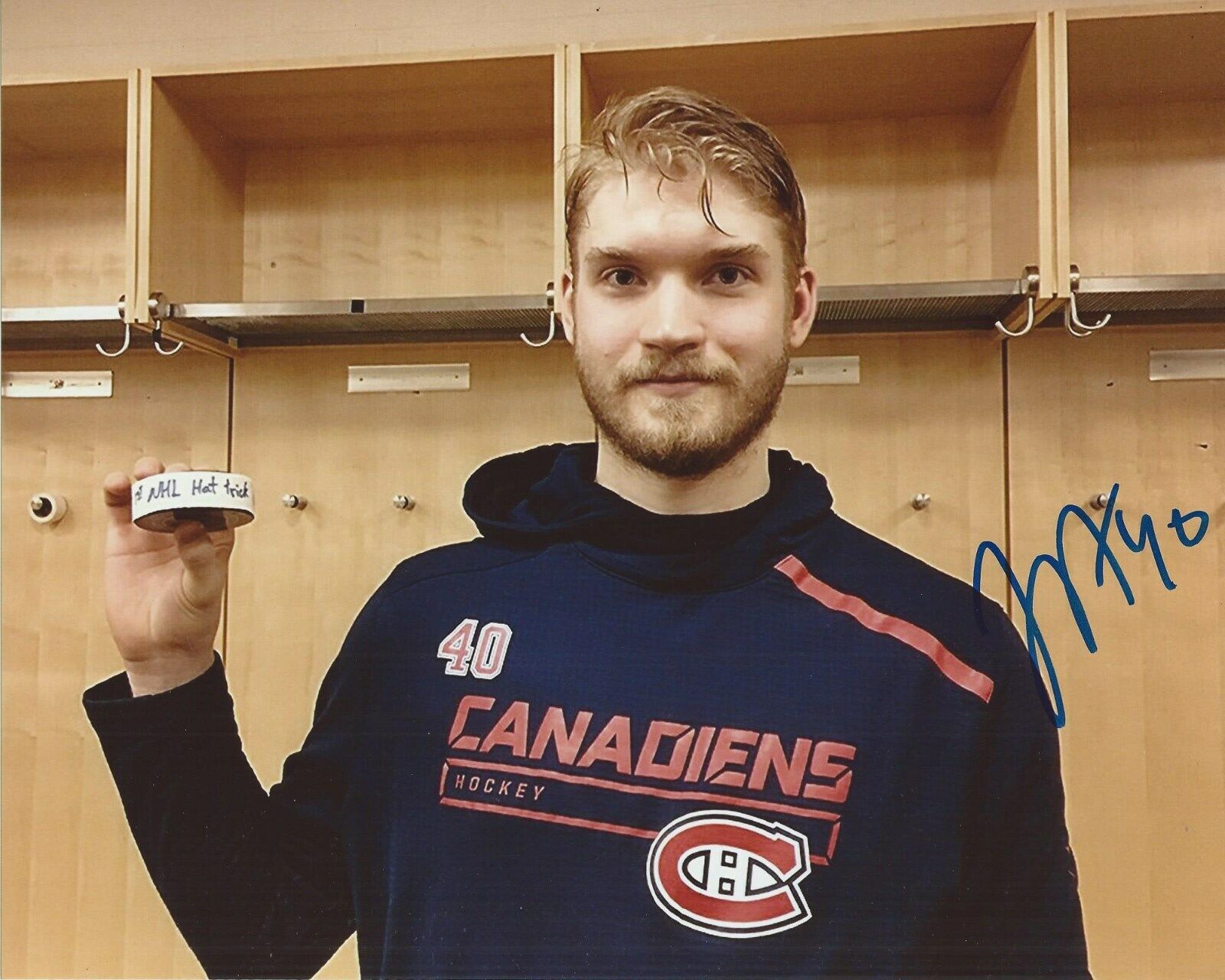 Joel Armia Signed 8x10 Photo Poster painting Montreal Canadiens Autographed COA B
