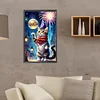 Diamond Painting -5D Round Partial AB Drill New Years Cat(35x55cm)