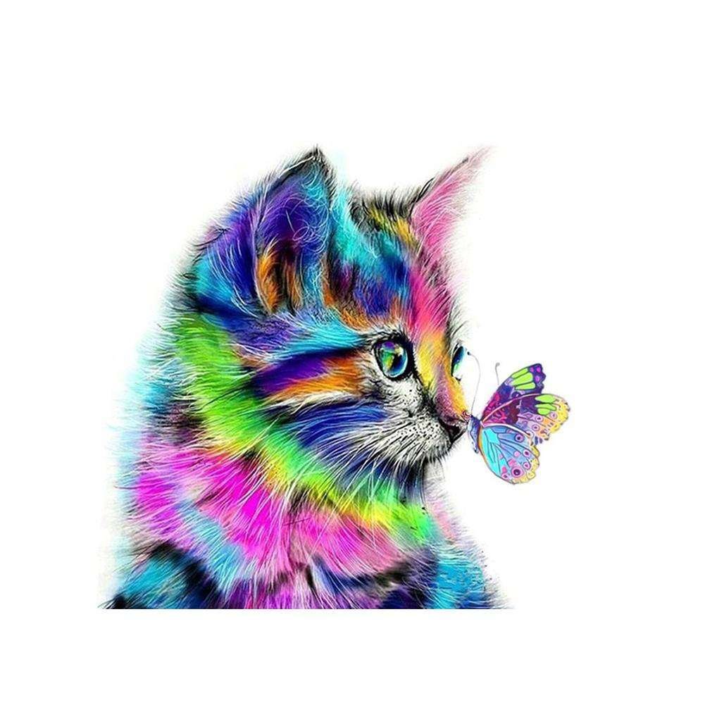 Cat Butterfly DIY 5D Full Drill Round Drill Diamond Painting