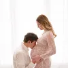 Maternity Photography Long Dress V-neck Maxi Lace Dress