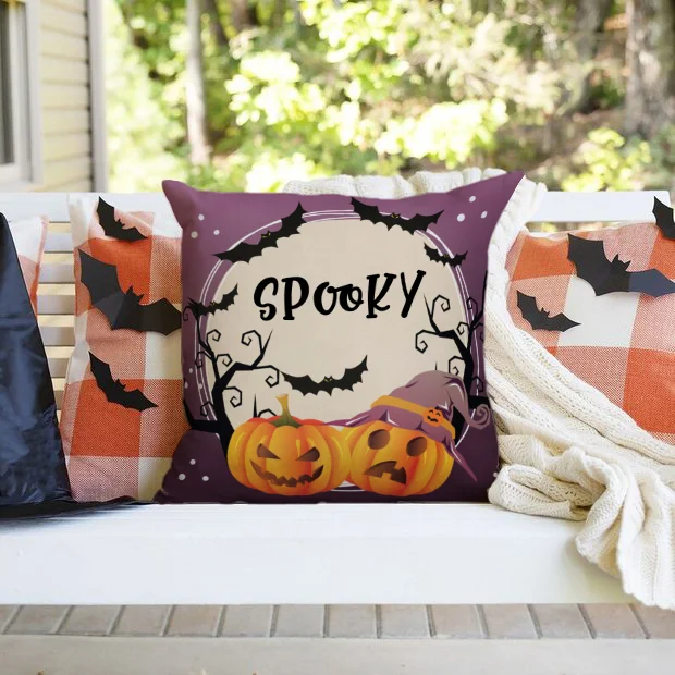 Halloween Pillowcase Personalized Photo Pumpkin Pillow Cover for Kids