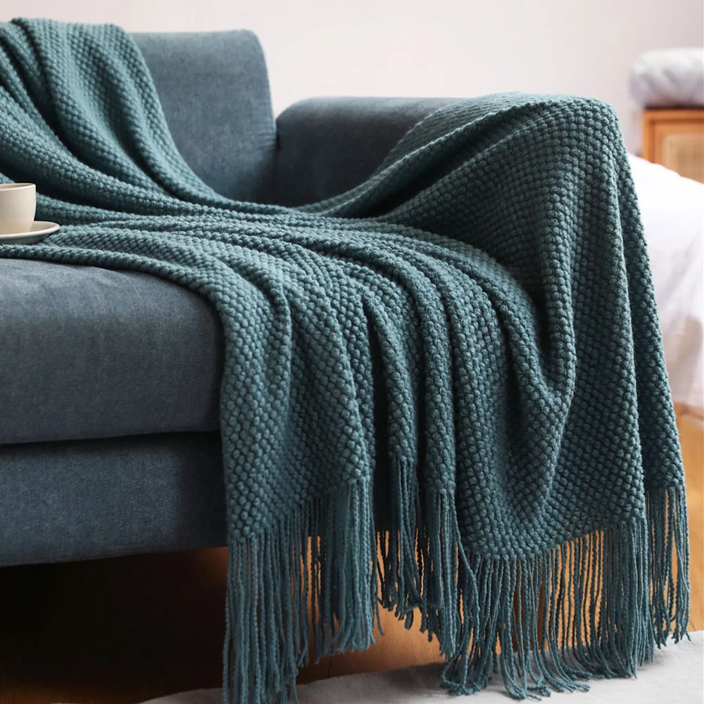 Meladen™ Ananas Gitter Gestrickte Decke Klimaanlage Decke Büro Nickerchen Decke Sofa Decke Abdeckung Decke